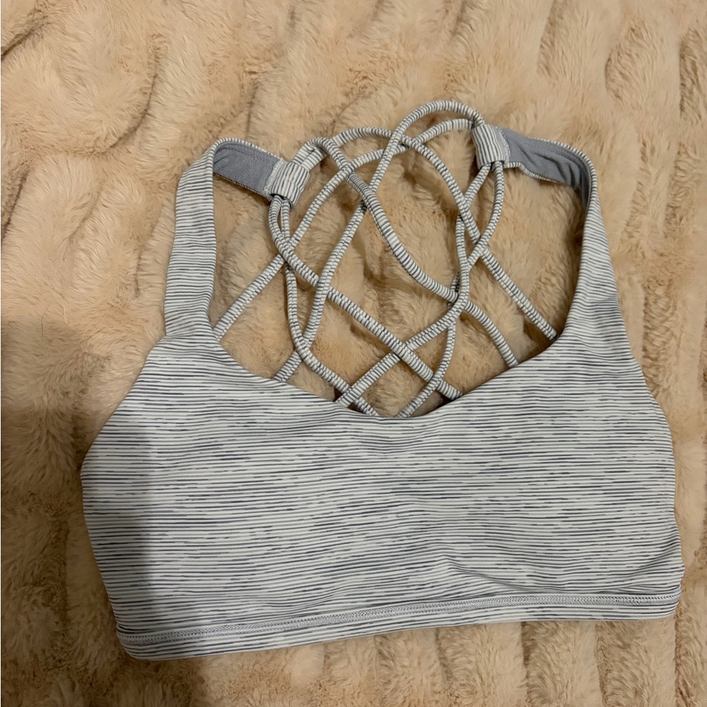 Lululemon Athletica Light Gray Strappy Sports Bra